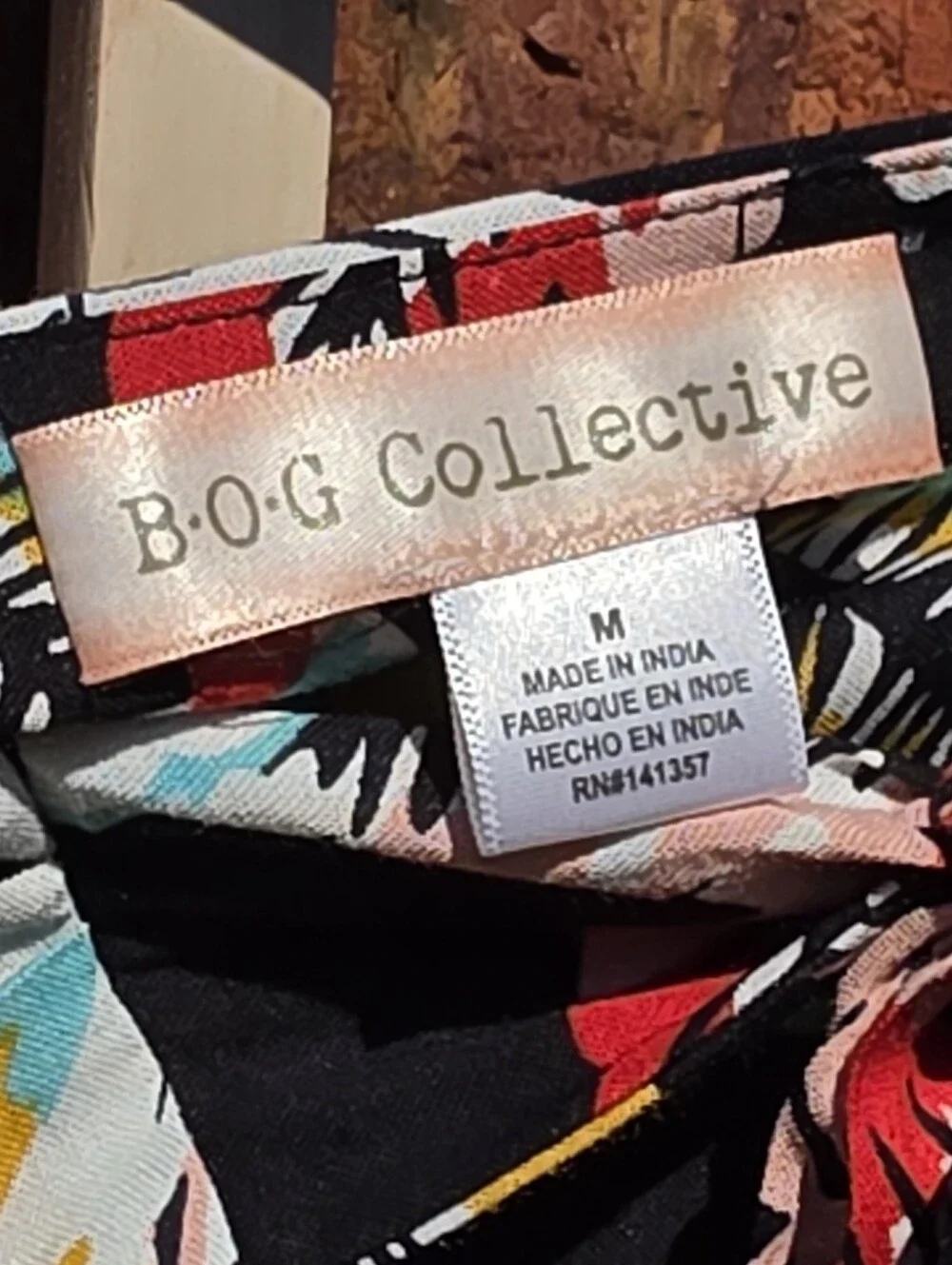 BOG COLLECTIVE Leaf Print Wrap Skirt NWT M